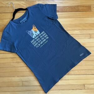 LIFE IS GOOD I'll Be Watching You Cat Short Sleeve Crusher Tee T-shirt Cat Lady